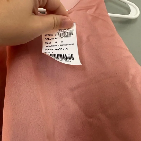 NWT Dressy Formal Blouson Gown Desert Rose Size 6 - Picture 7 of 7